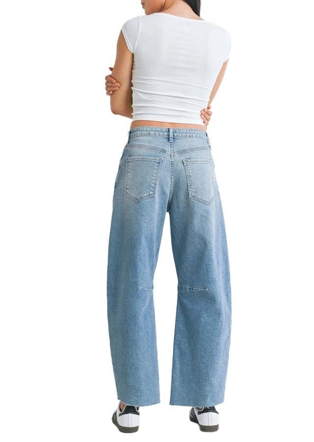 Barrel Jean w Seams in Light