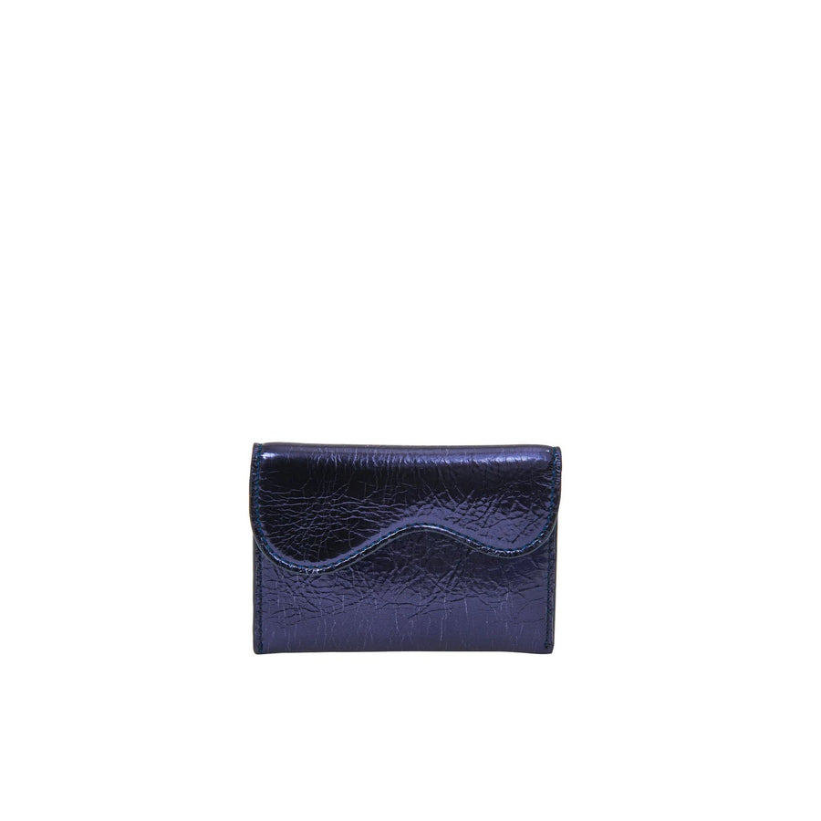 Sheeny Navy Metallic Wallet Bags HVISK 