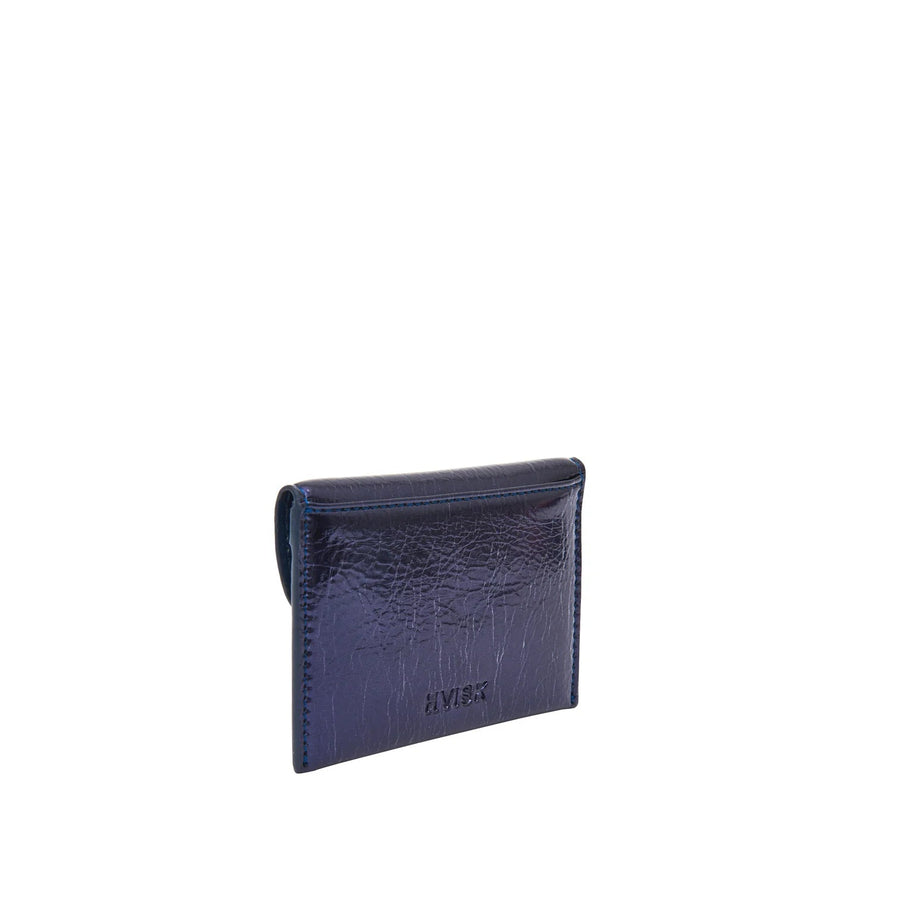 Sheeny Navy Metallic Wallet Bags HVISK 