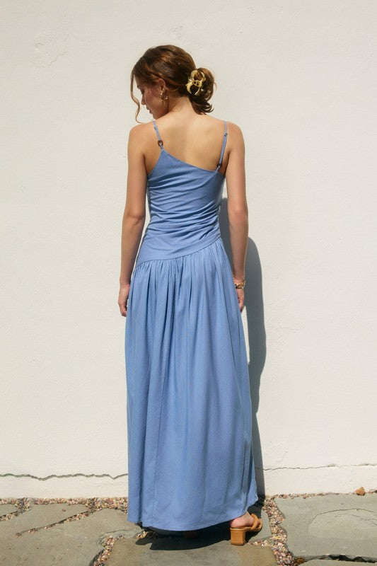 Grecian Ruched Maxi Dress