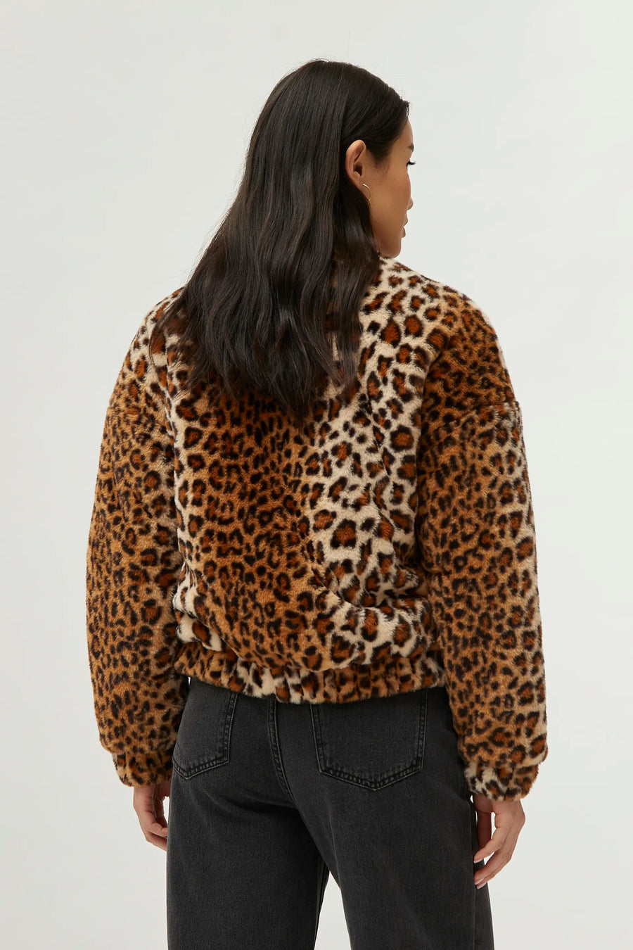 Leopard Bomber Coat