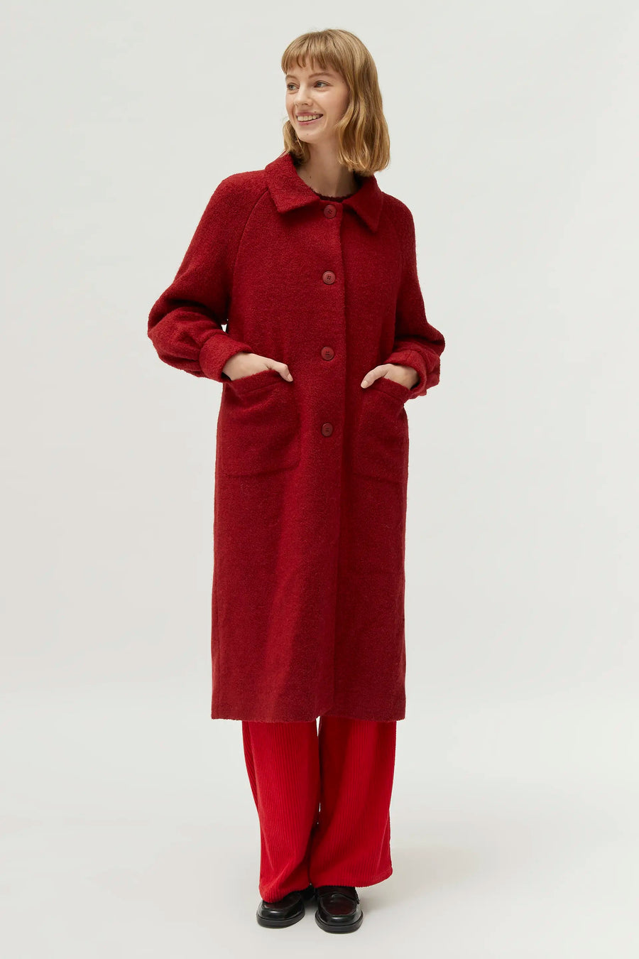 Rouge Boucle Midi Coat