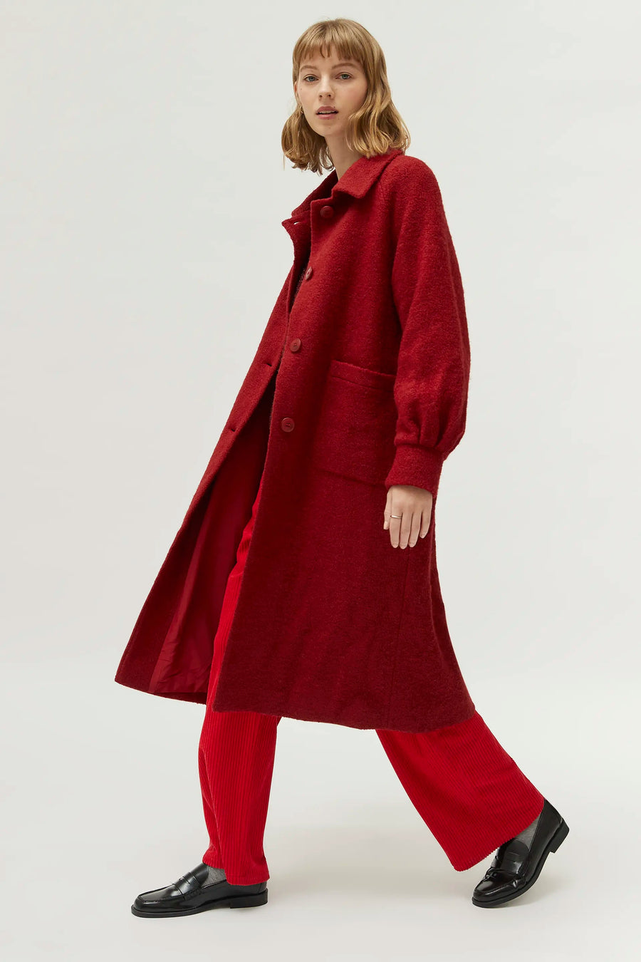 Rouge Boucle Midi Coat