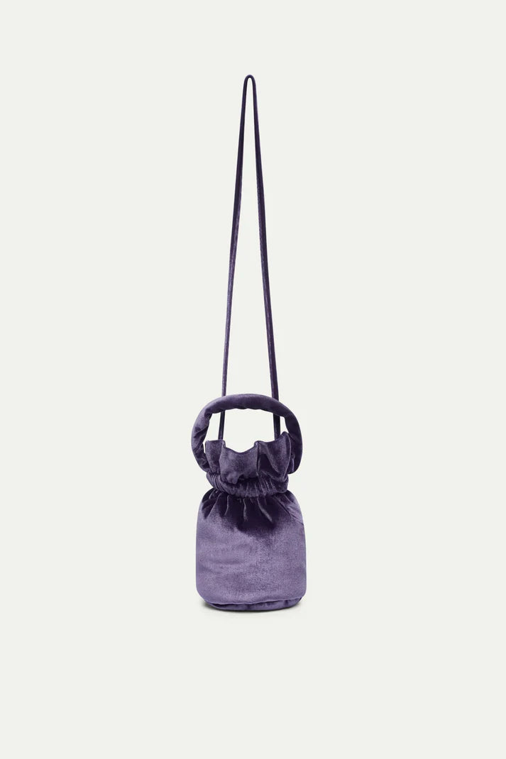 Velvet Bucket Bag in Violet