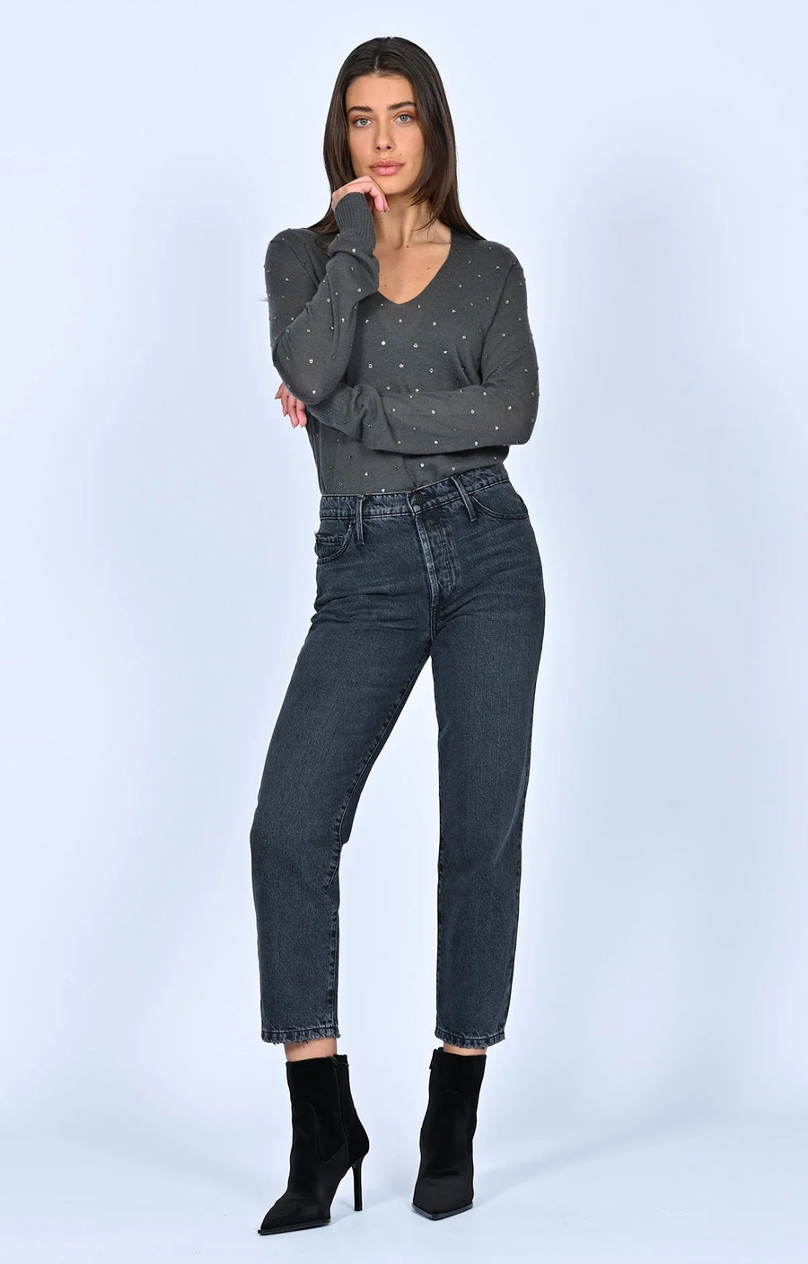 Chloe Boyfriend Denim in It's Complicated Denim Black Orchid 