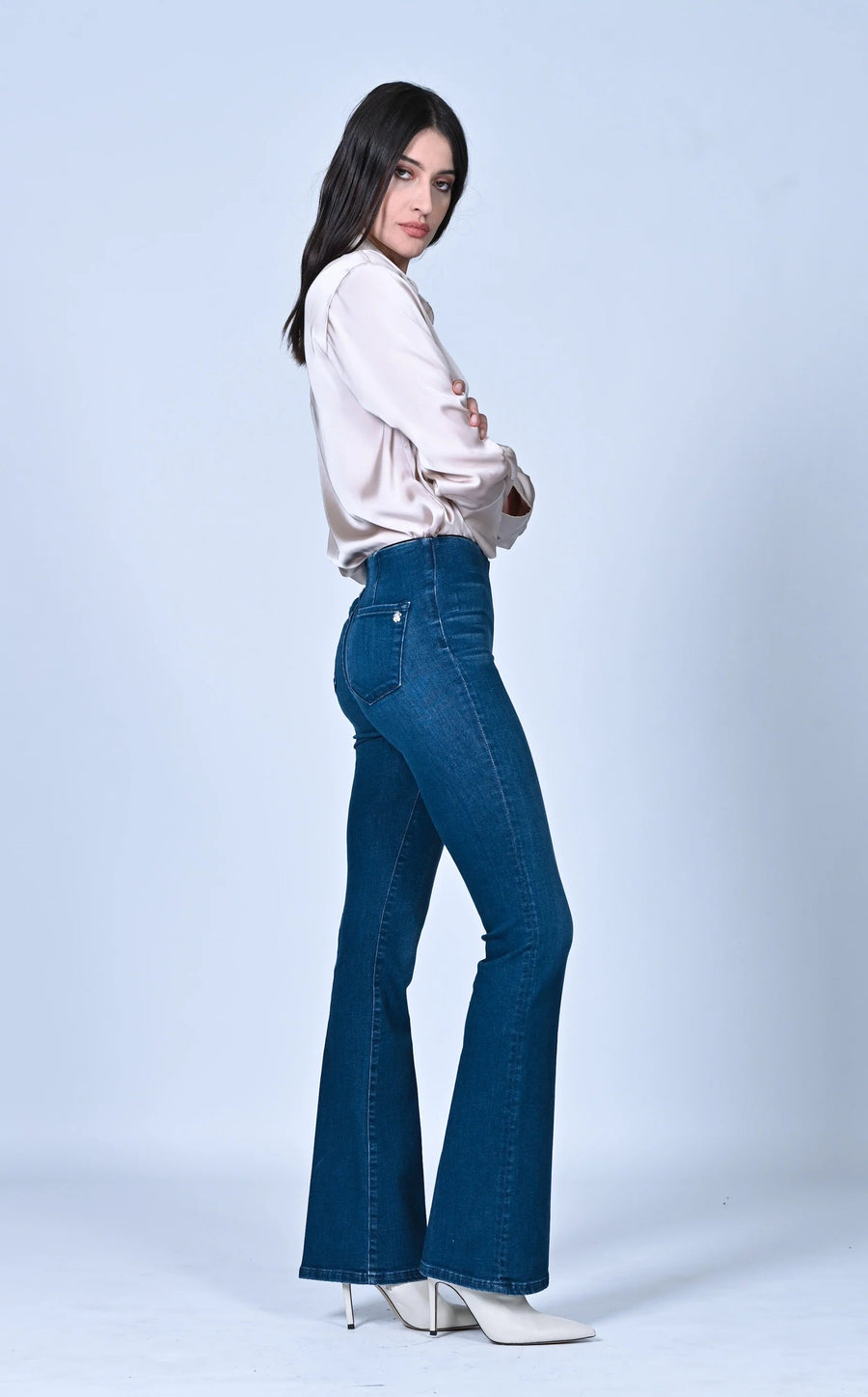 Fernanda High Rise Pull On Denim in Sweet Dreams Denim Black Orchid 