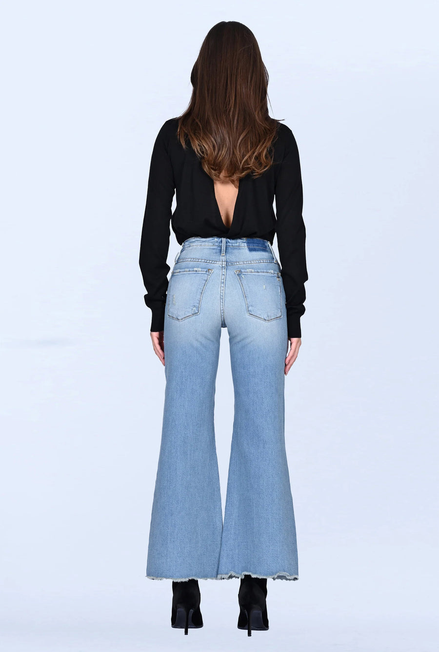 Jill High Waist Wide Leg Denim in Go Your Own Way Denim Black Orchid 