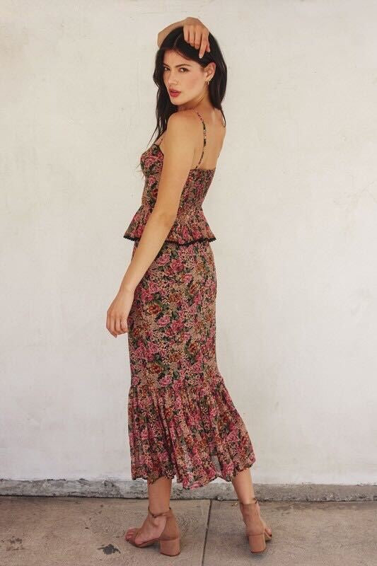 Festive Floral Maxi Dress