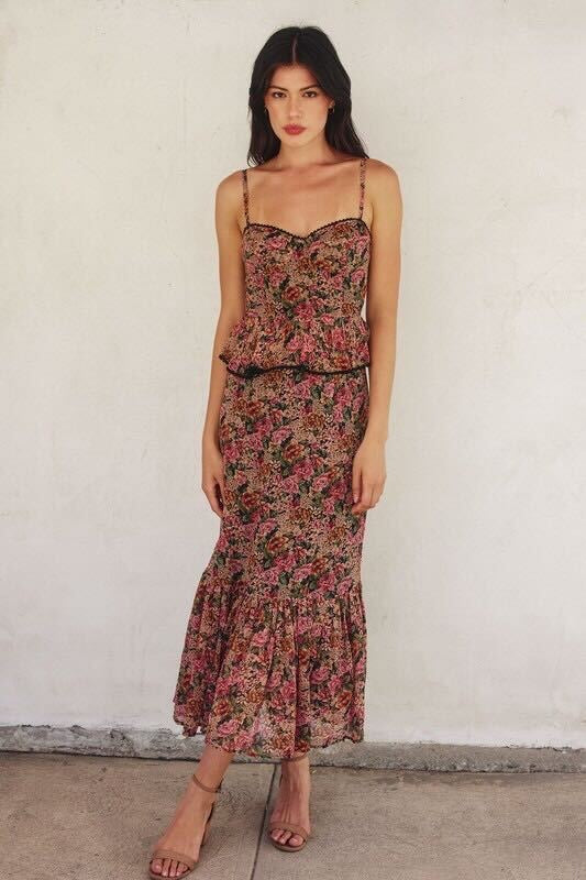 Festive Floral Maxi Dress