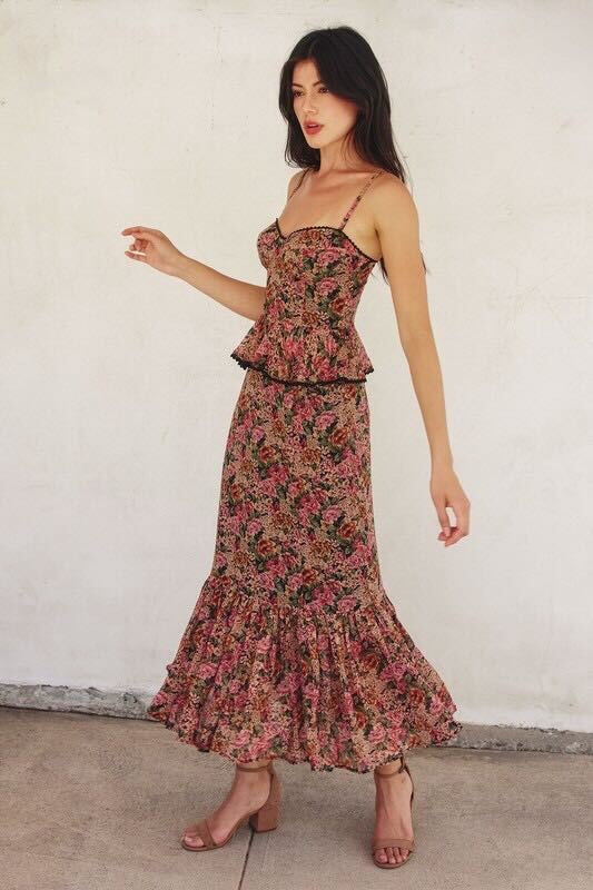 Festive Floral Maxi Dress