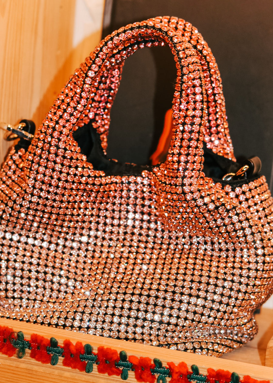 Pinky Crystals Evening Bag