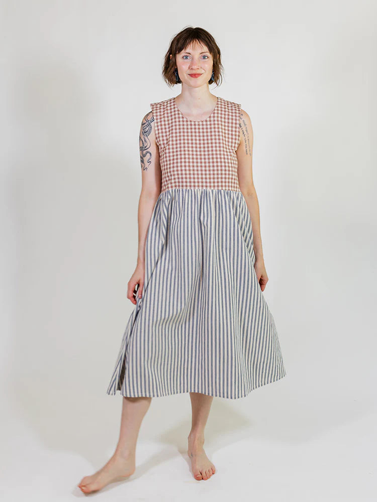 Gingham Stripe Lilah Dress Mata Traders 