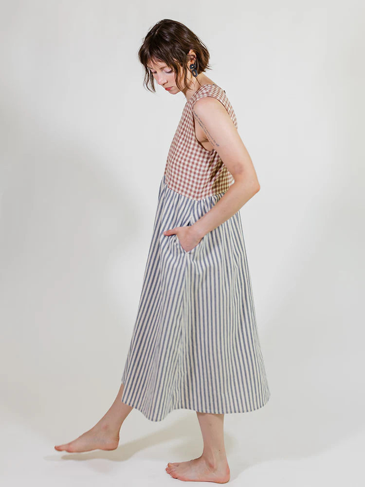 Gingham Stripe Lilah Dress Mata Traders 