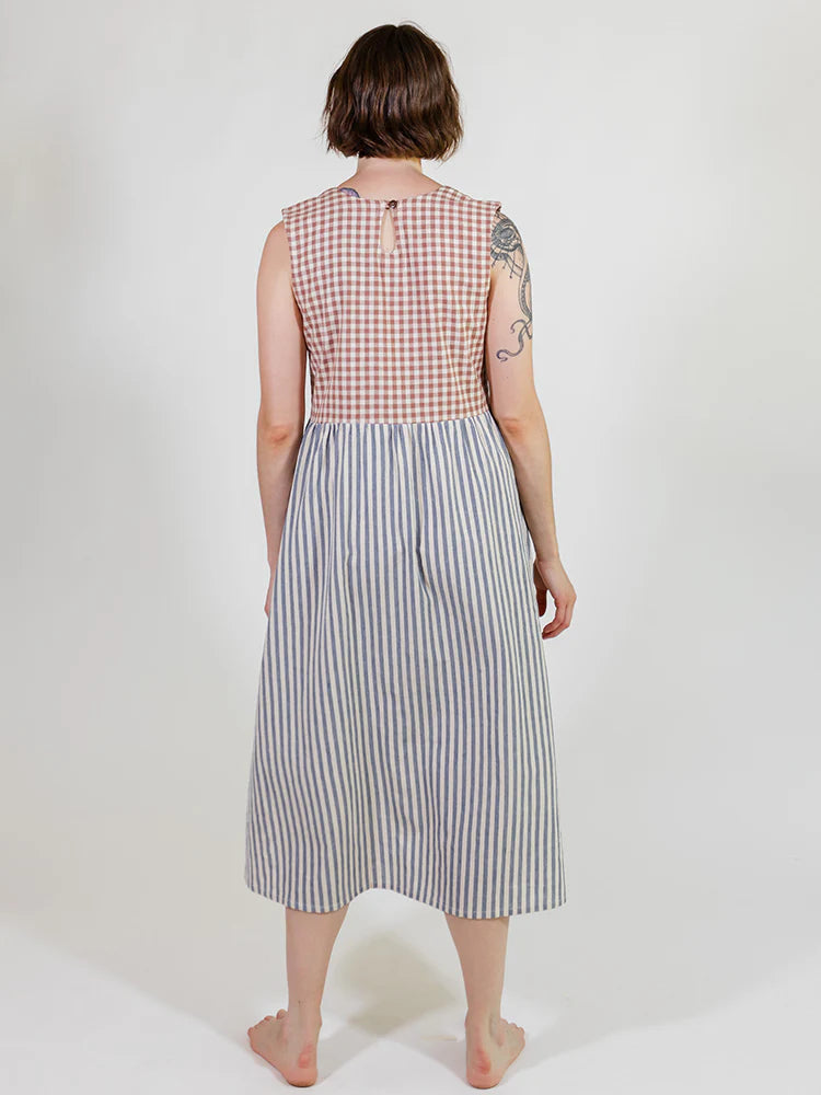 Gingham Stripe Lilah Dress Mata Traders 