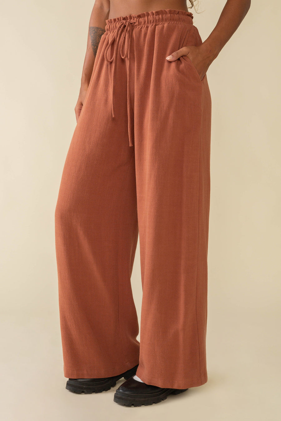 Cove Linen Pant in Rust pant No Less Than 