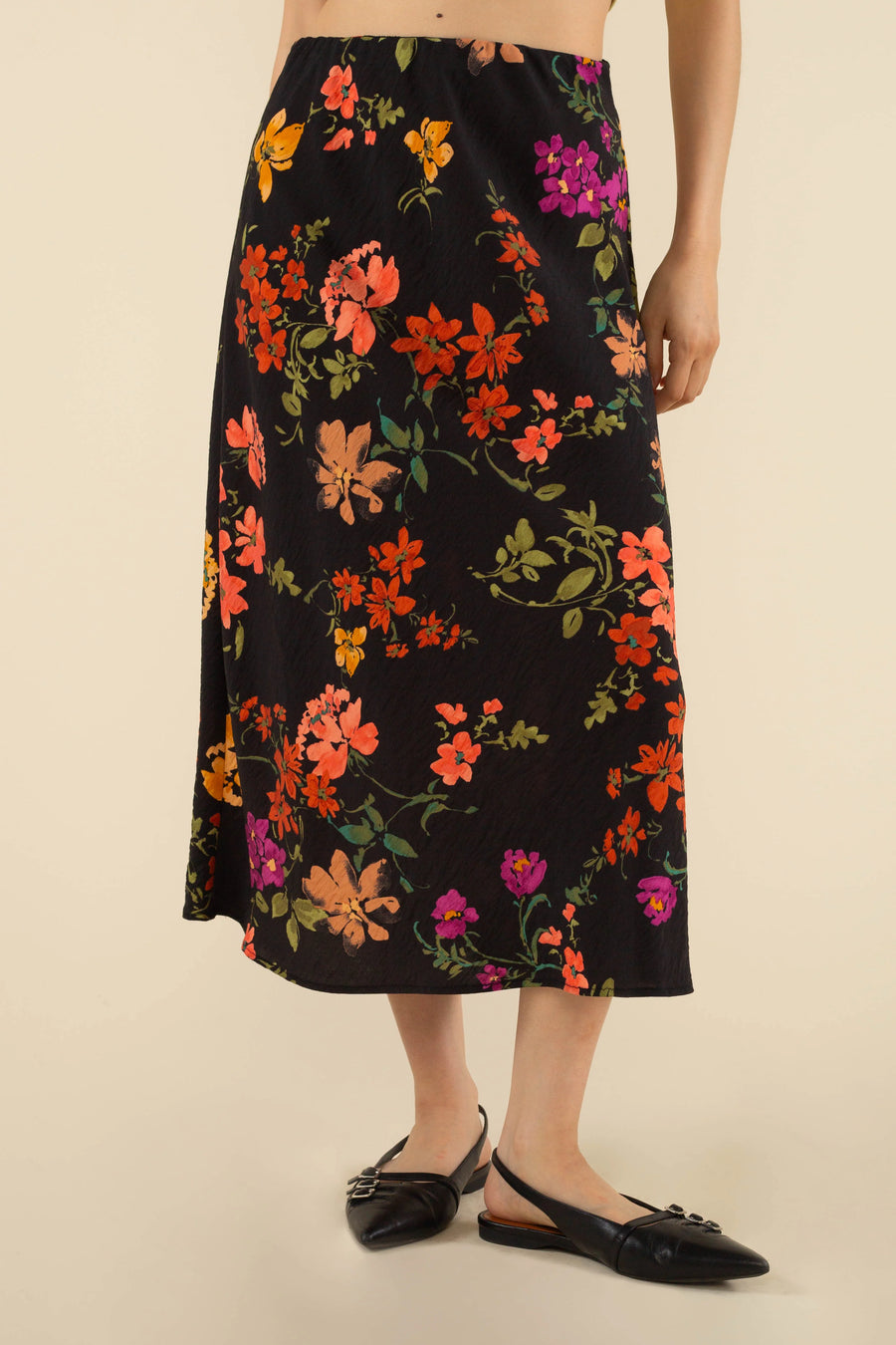 Black Floral Maxi Skirt