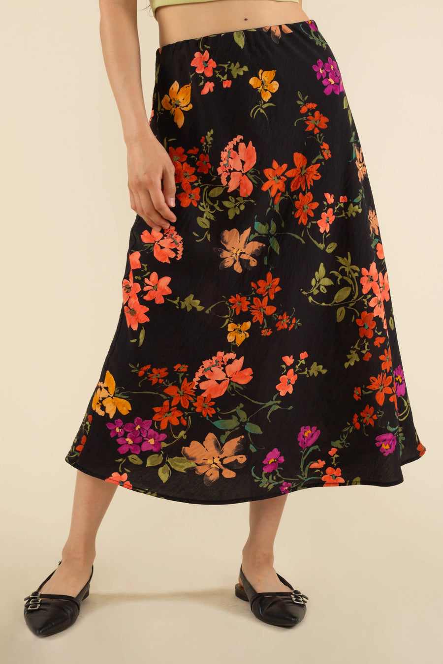 Black Floral Maxi Skirt