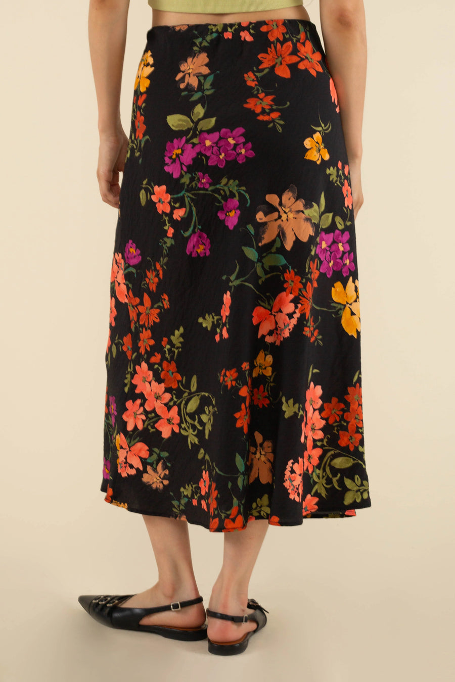 Black Floral Maxi Skirt