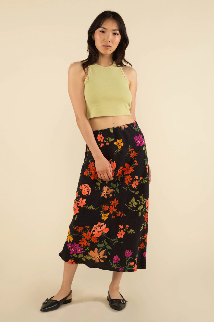 Black Floral Maxi Skirt