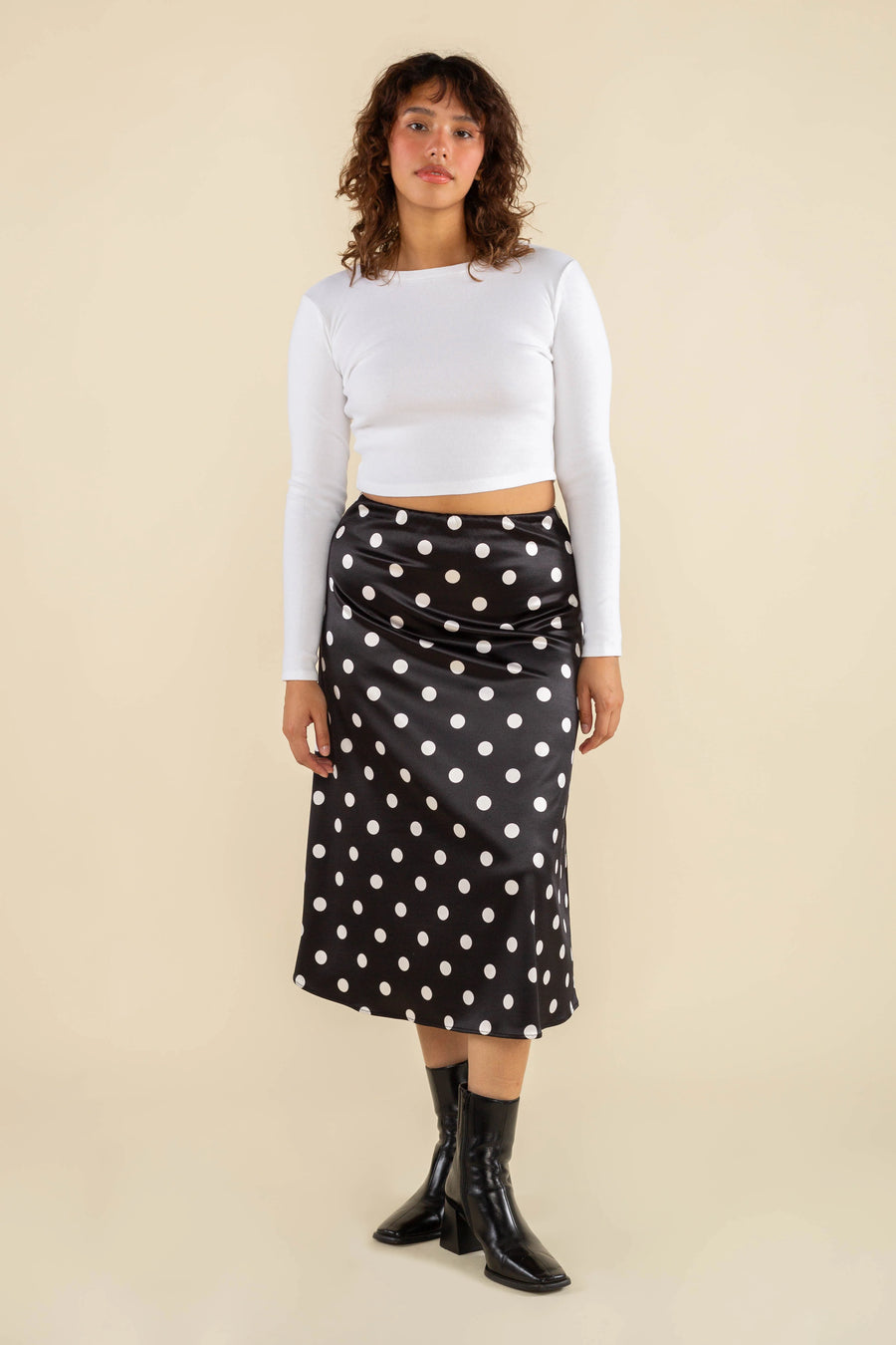 Polka Dot Midi Skirt