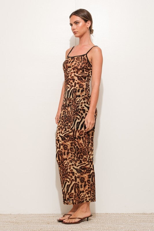 Leopard Mesh Dress dress Pretty Garbage 