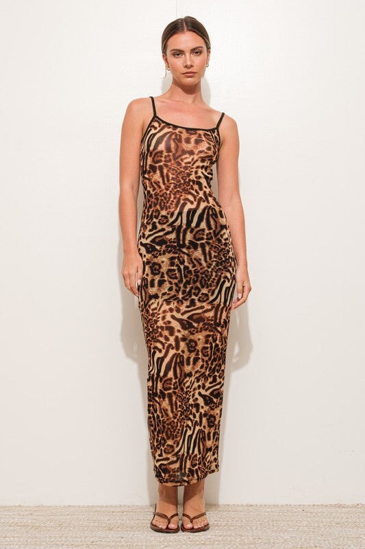 Leopard Mesh Dress dress Pretty Garbage 