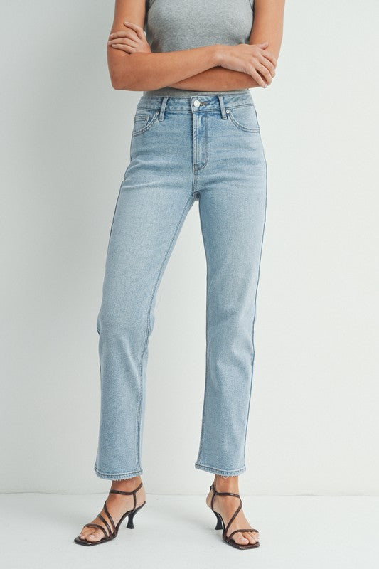 Light Wash Stretch Straight Denim