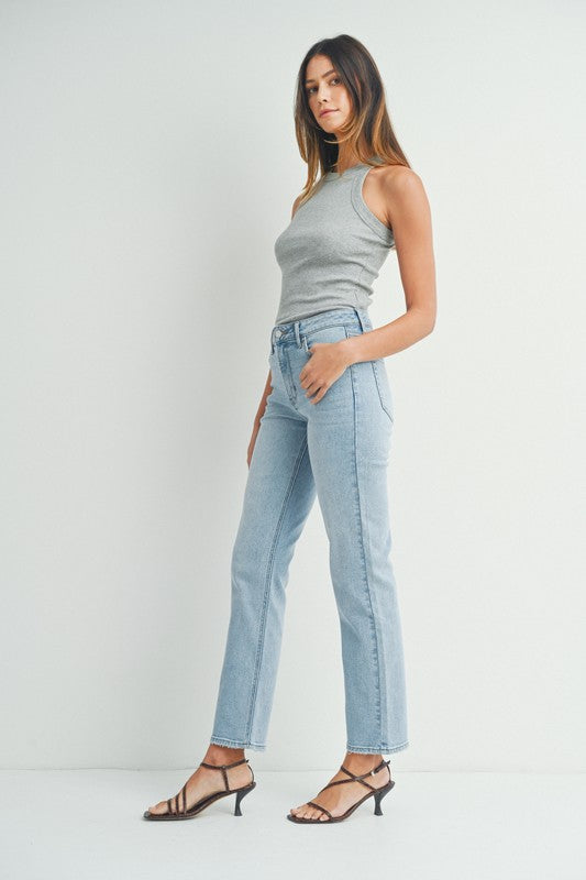 Light Wash Stretch Straight Denim