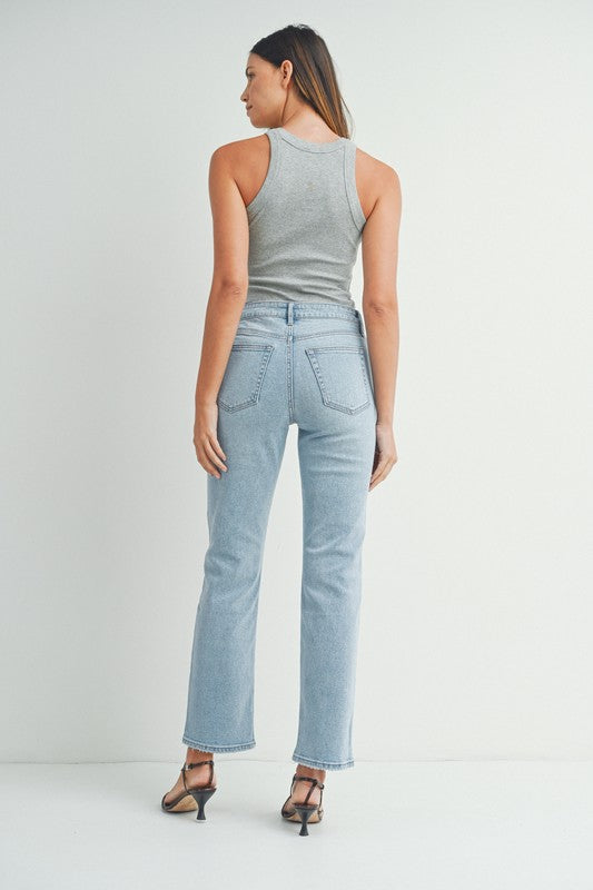 Light Wash Stretch Straight Denim