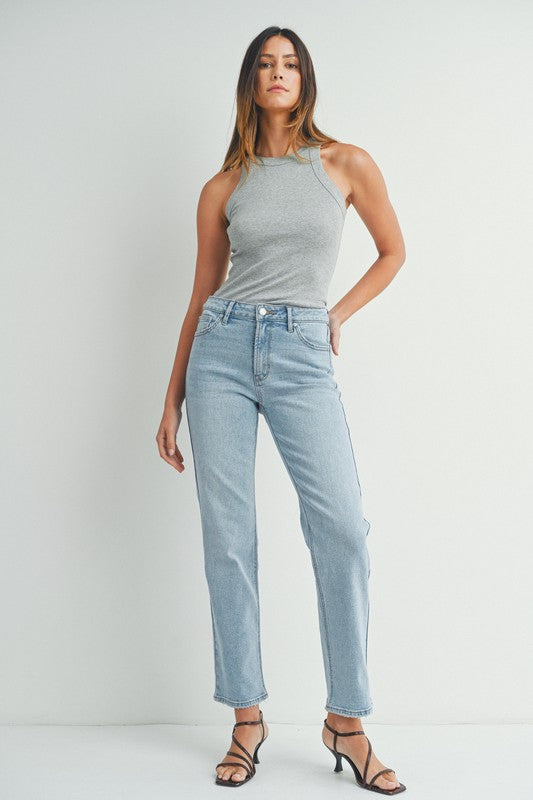 Light Wash Stretch Straight Denim