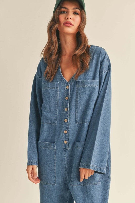 Meadow Denim Jumpsuit Miou Muse 