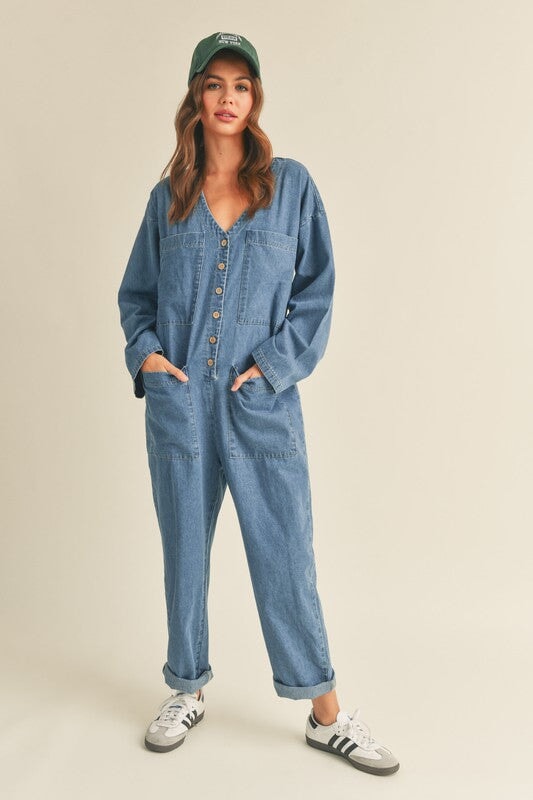 Meadow Denim Jumpsuit Miou Muse 