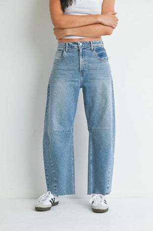 Barrel Jean w Seams in Light