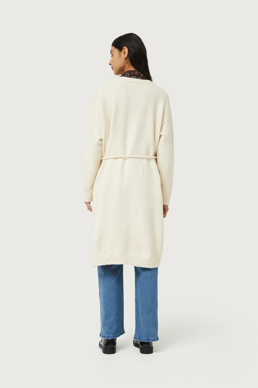 Ecru Knit Sweater Coat