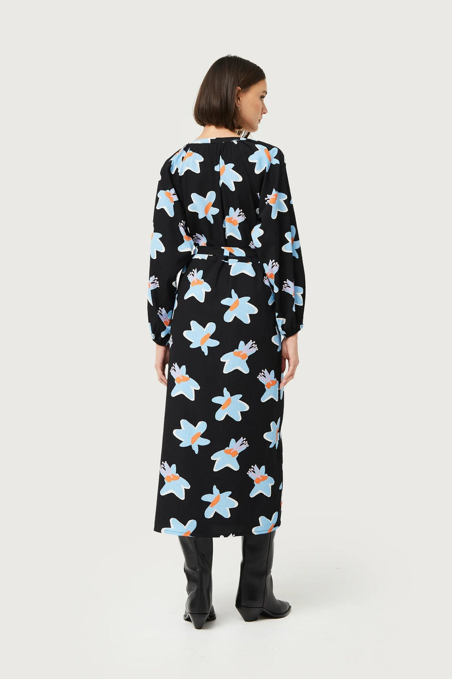 Abstract Floral Knit Abstract Floral Midi Dress apparel Compania Fantastica 