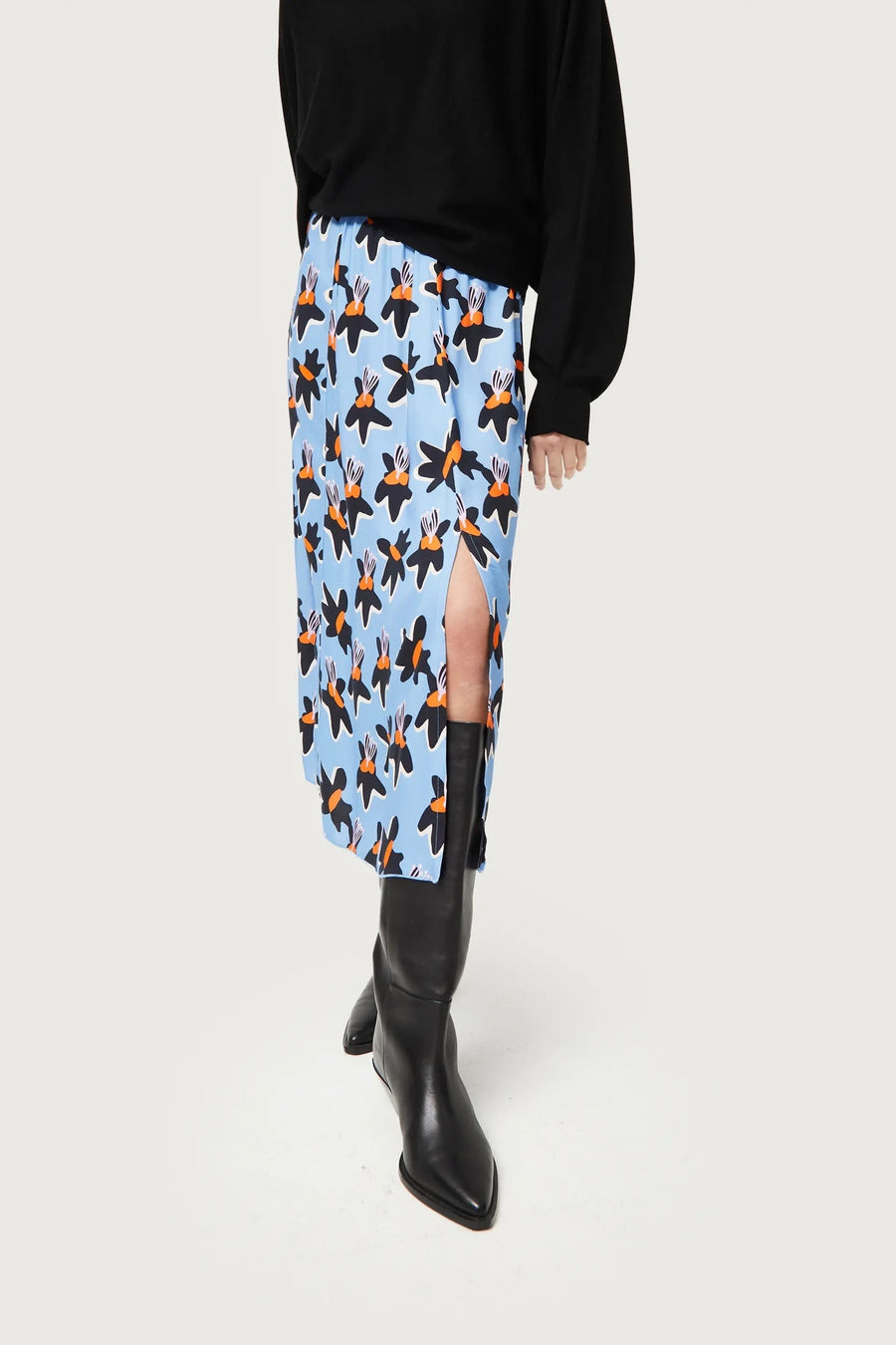 Abstract Floral Knit abstract Floral Midi Skirt apparel Compania Fantastica 