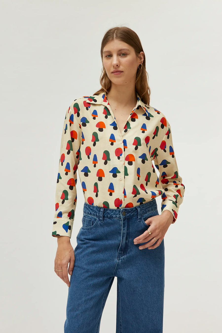 Shrooms Button Down Blouse