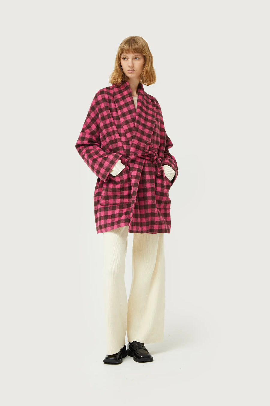 Electric Fleeced Plaid Coat