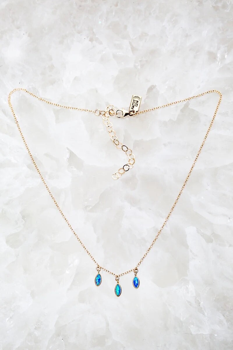 Blue Opal Raindrops Necklace jewelry Native Gem 